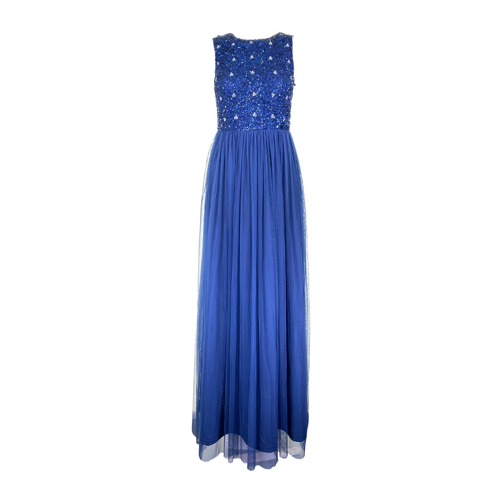 ABITO LUNGO PAILLETTES BLU