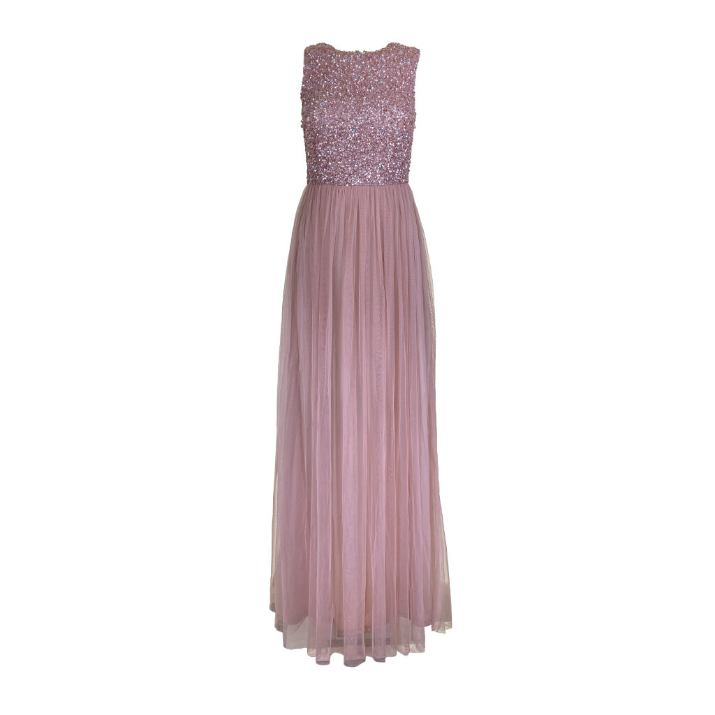 ABITO LUNGO PAILLETTES ROSA ANTICO