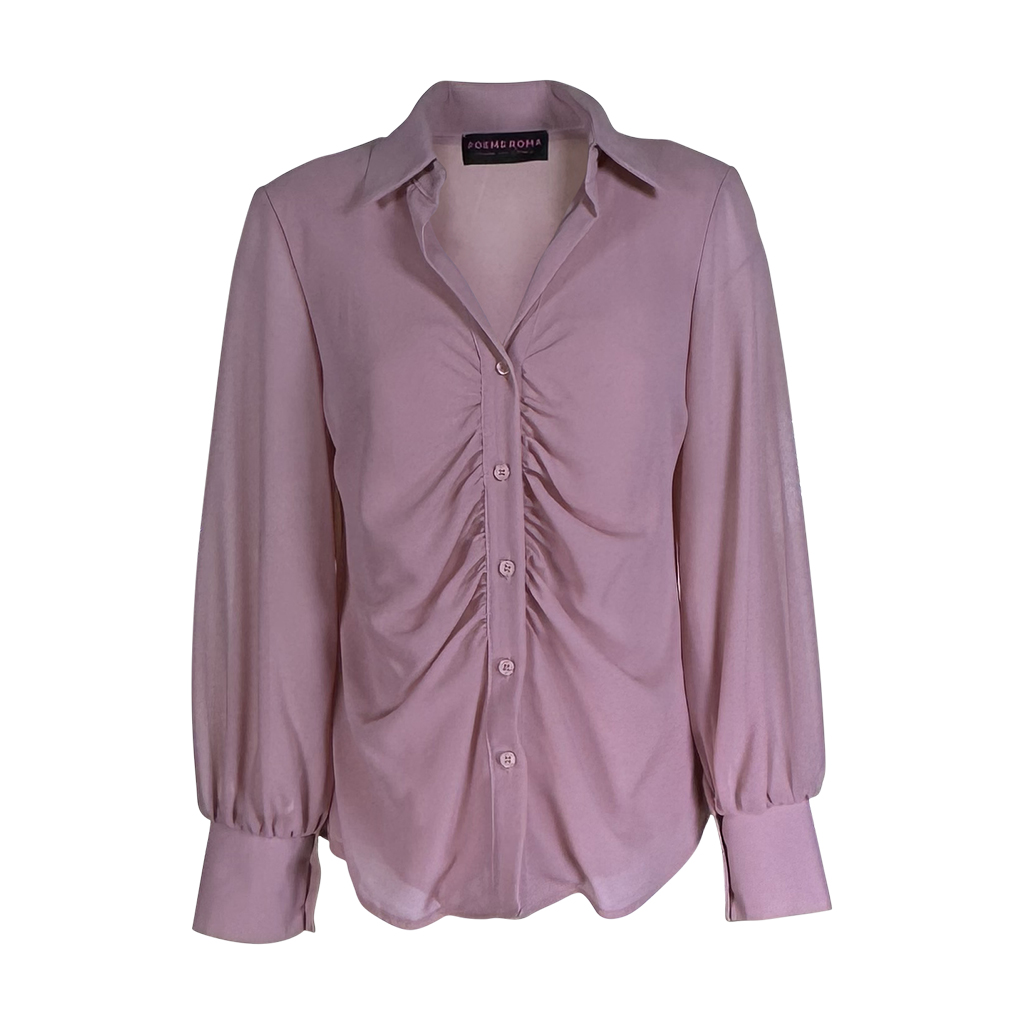 CAMICIA DRAPPEGGIO ROSA