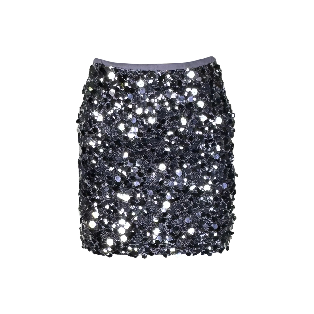 GONNA MINI PAILLETTES ARGENTO